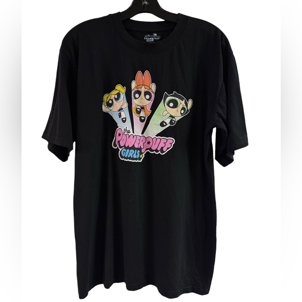 Power Puff Girls Black Graphic T-Shirt Size L (11/13)